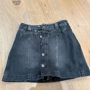 Free People Black Denim Skirt
